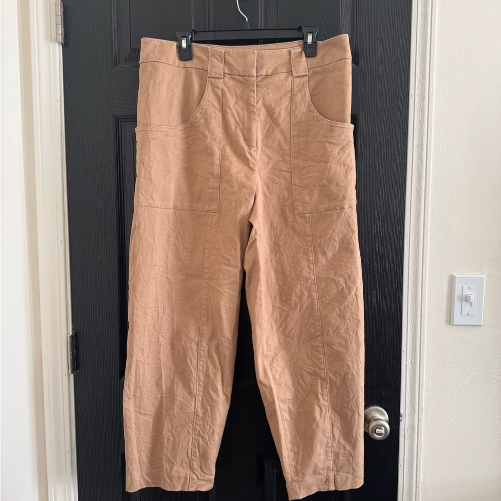 Tan Wide-Leg Pants